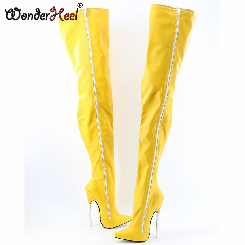 Wonderheel Новый Экстремальный Высокий каблук около 16 см/18 см с острым носком