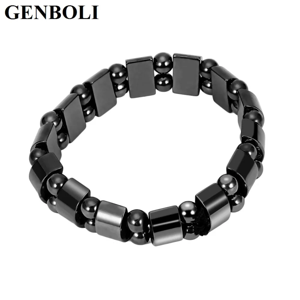 

GENBOLI Fashion Charm Black Magnetic Hematite Bracelet for Men Women Lose Weight Healthy Bracelet Jewelry Accessories