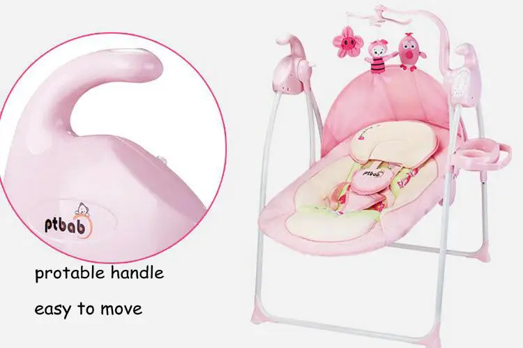 Детское электрическое музыкальное кресло-качалка Горячая мама лучший выбор розовое детское кресло-качалка Нажмите одну кнопку, чтобы сложить легко работать