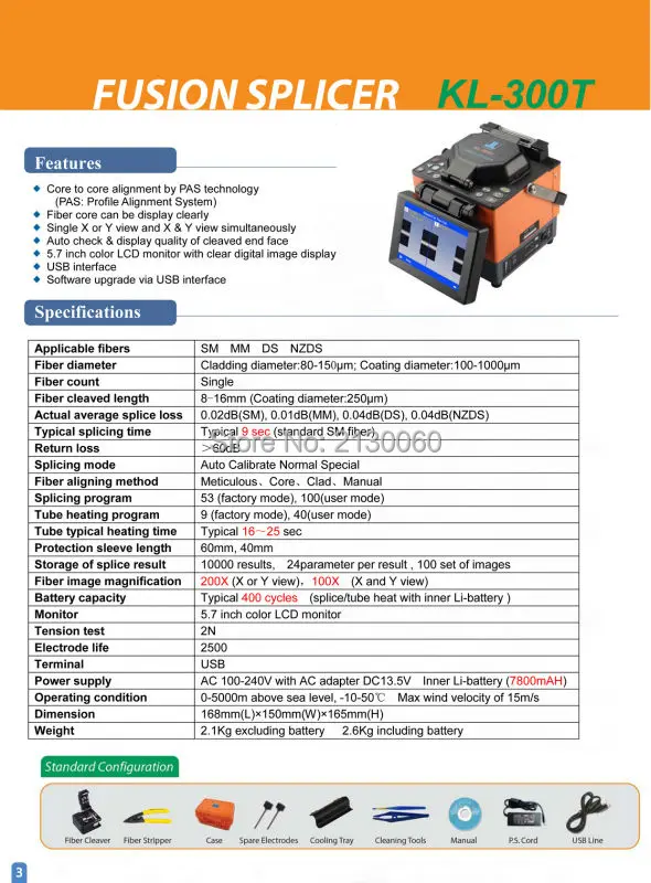 Многоязычная JILONG KL-300T Maquina de Fusao de Fibra оптика машина для термического сращивания оптокабель