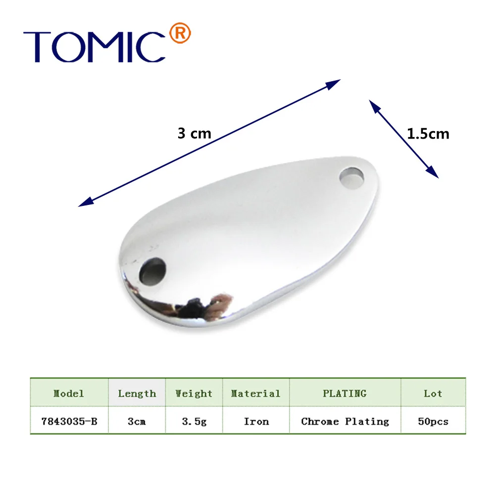 Tomic Неокрашенные Пустые рыболовные ложки форель приманки воблер мигалка Спиннер приманка - Цвет: 3.5g 50pcs