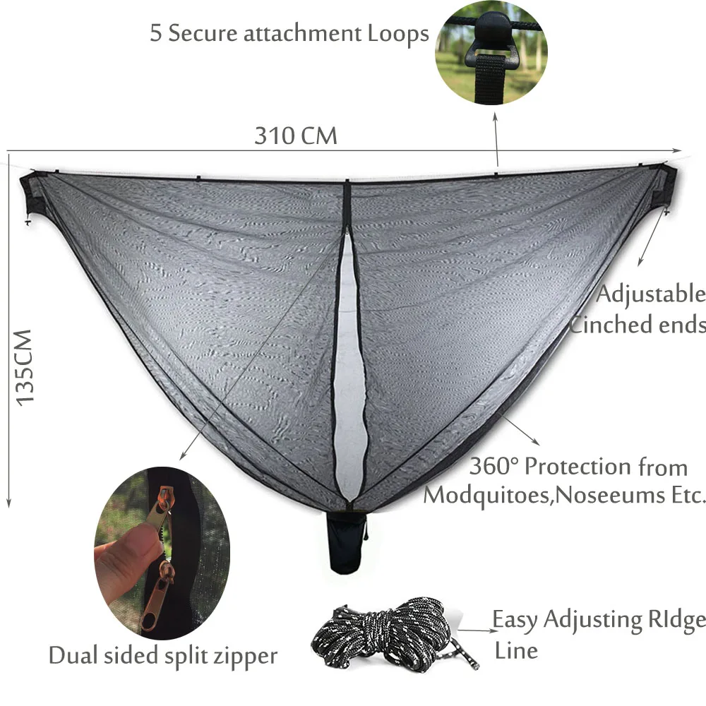 Portable Nylon Camping Hammock Mosquito net Double Person For Survival Garden Hunting Travel