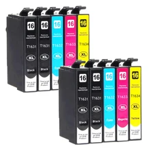 10 Pack Cartucho de Tinta Compatível para Epson 16XL 16 1631 1632 1633 1634 com XP-320 XP-420 XP-424 WF-2630 WF-2650 WF-2660