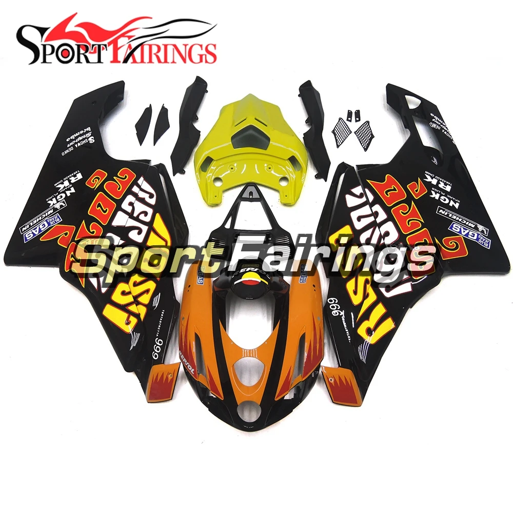 

Orange Yellow Full Fairings For Ducati 749 999 Year 03 04 2003 2004 ABS Motorcycle Fairing Kit Bodywork Motor Cowlings New Hulls