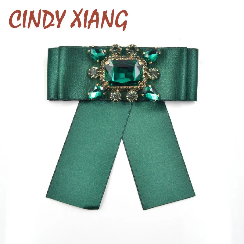 Женская Брошь бант CINDY XIANG булавка ручной работы с кристаллами и лентой|brooches for