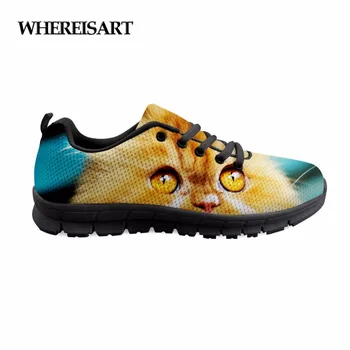 

WHEREISART Classic New Men'S Shoes Tenis Masculino Adulto Zapatos De Hombre wolf tiger leopard Printing Low To Help Mesh Shoes