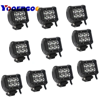 

10 Pack Flood LED 4Inch 18W LED Light Bar Driving Fog Light Off Road SUV Truck ATV Car Lights Bar for Jeep Lamp Waterproof