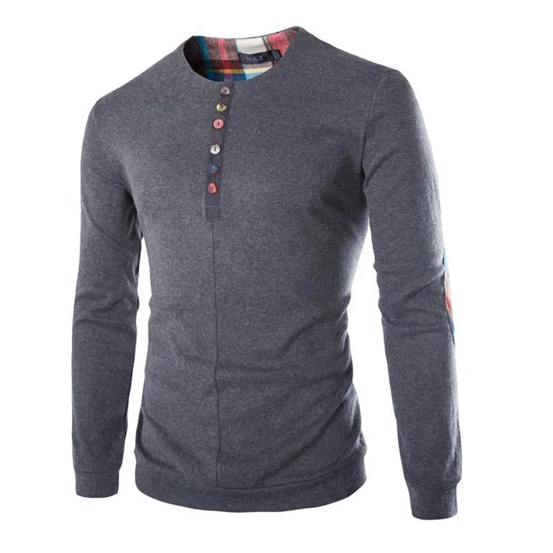 2016New Casual font b Shirts b font Patchwork font b Men s b font LongSleeve Camisa