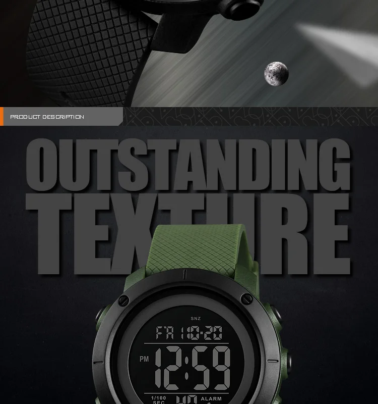 SKMEI Модные мужские спортивные часы Relogio Masculino роскошные мужские цифровые водонепроницаемые наручные часы Montre Homme светодиодный часы в стиле милитари