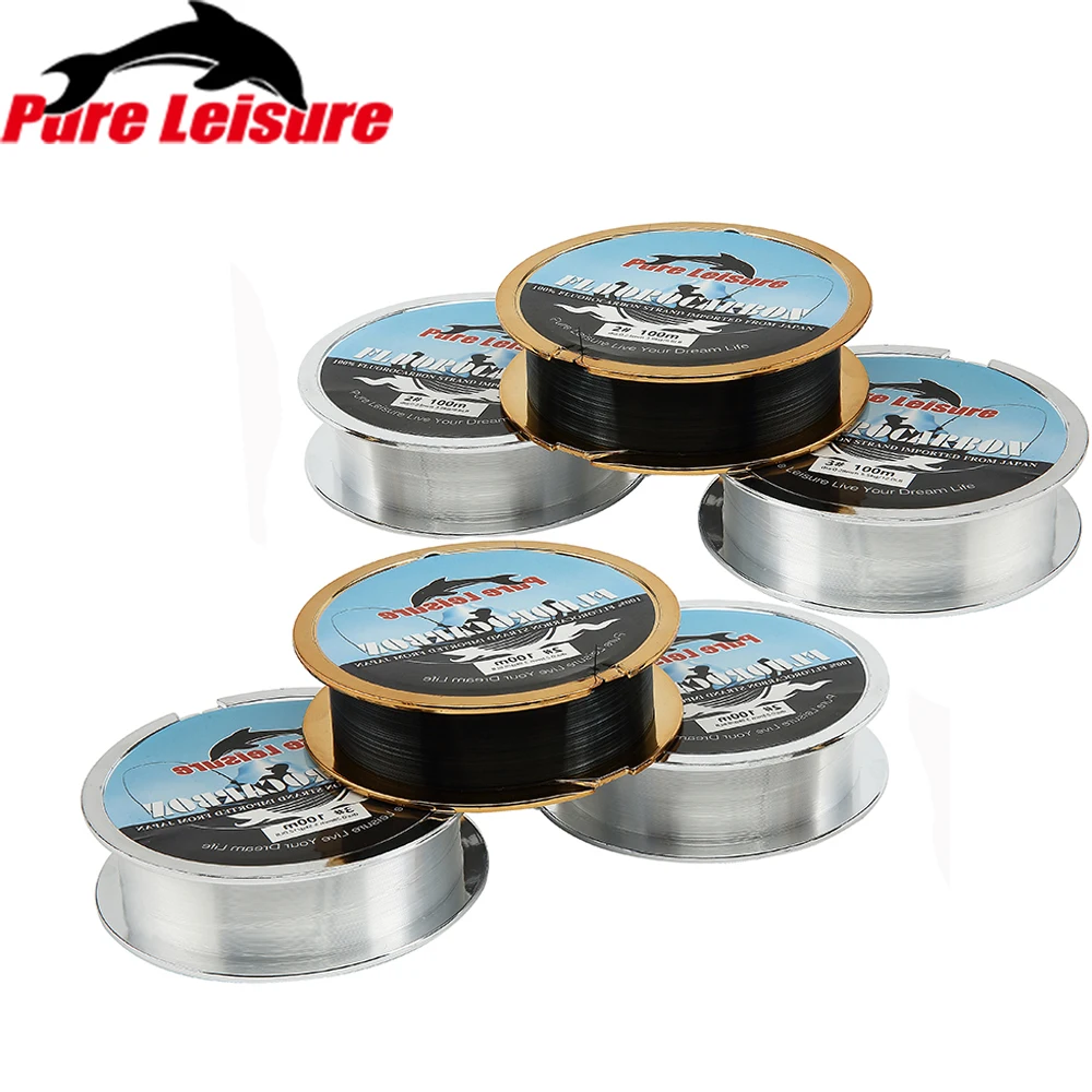 PureLeisure фторуглеродная леска 100 м белый/темно зеленый два цвета Linha De Pesca