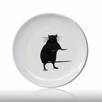 

Creative Black Mouse Plates Funny Snack Plate Little Round Decorative Round Dish Hen Party Supply Comical Tableware Service