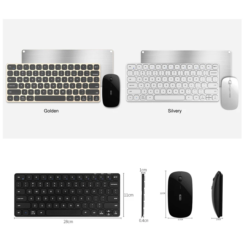 B. O. W Plug and Play перезаряжаемая беспроводная клавиатура и мышь комбо для компьютера с Nano USB Приемником, 78 клавиш, бесшумный дизайн