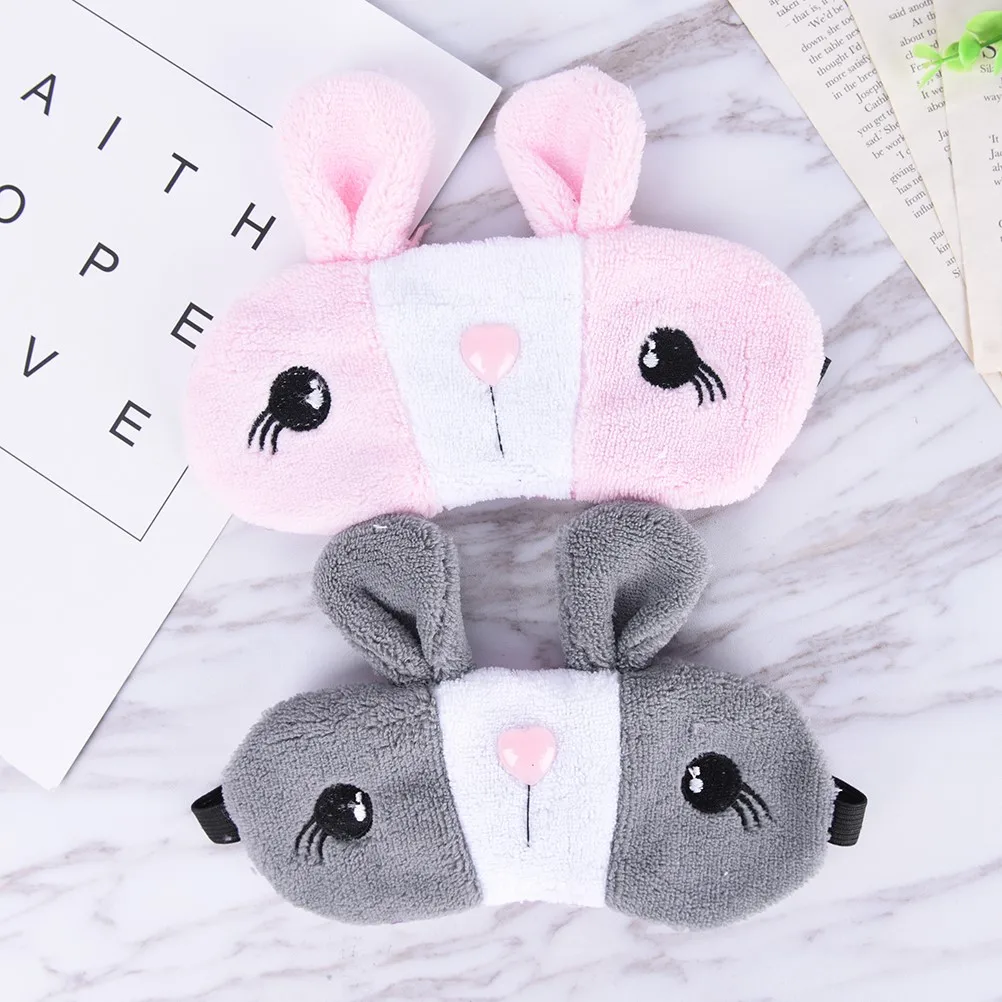 

Animal Relaxing Cute Rabbit Sleep Masks Deep Sleeping Silk Gel Shade Eyepatch Eye Mask Soft Shading Eye Patch Cover Plush 19*8cm