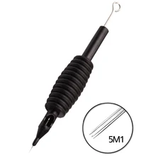 40 шт/партия 5M1 черный резиновый одноразовый(19 мм) 3/" татуировки трубки насадки для тату наконечники с иглы для татуировки стерилизованые