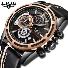 2018 LIGE Watch Men Sport Quartz Fashion Leather Clock Mens Watches Top Brand Luxury Waterproof Business Watch Relogio Masculino