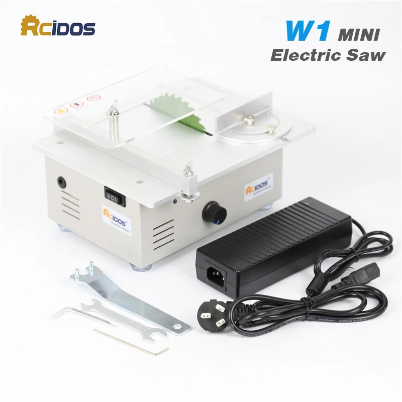 

W1 RCIDOS Mini table saw/12V-24V portable DIY wood Cutting machine, desktop buddha beads polish machine,metal/Acrylic cutter