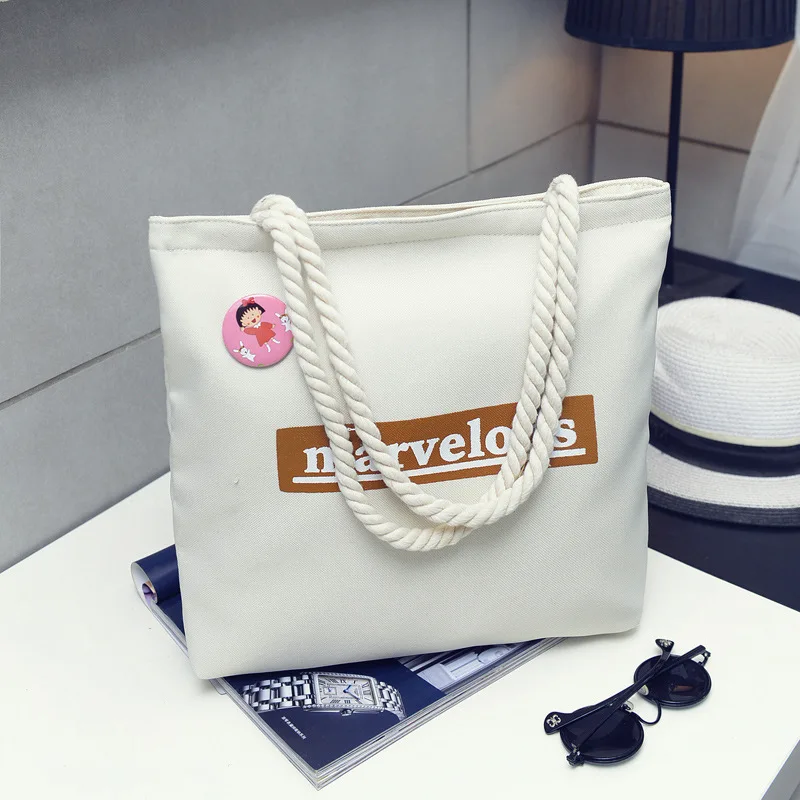 

Women Canvas Bags Fashion Cartoon Printed Women Top-Handle Bag Large Capacity Casual Shopping Bag Low-carbon Life Shopping Bag
