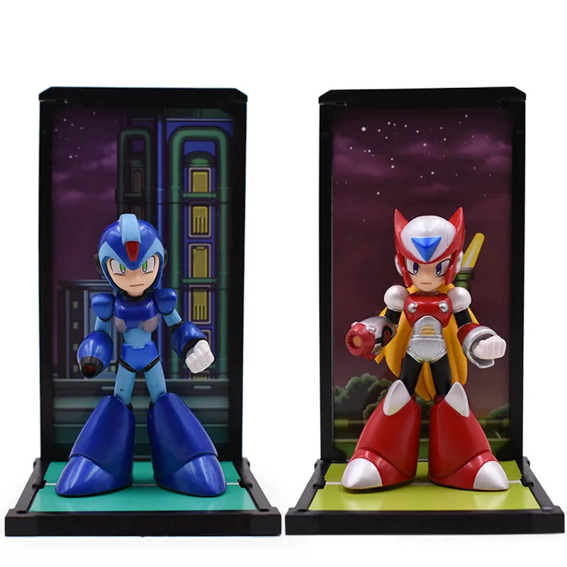 2 pcs/set Anime Rockman Mega Man 016/017 PVC Action Figure Doll Collectible Model Baby Hot Toy Christmas Gift For Children 15 cm