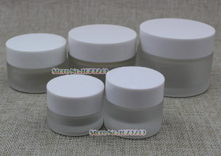 30g White cap Frosted Glass Jar Empty Cream Jars Cosmetic Packaging