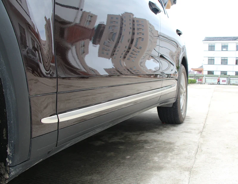 

For Porsche Cayenne 2015 Stainless steel side door body molding streamer trims car-styling