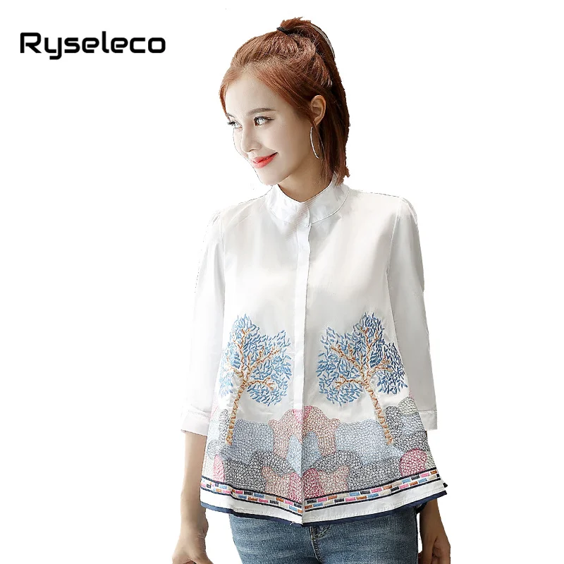 Women-A-line-Babydoll-Cotton-White-Blous