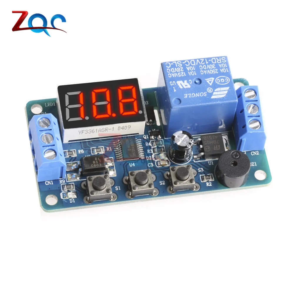 

Digital LED Display Time Delay Relay Module Board DC 12V Control Timer Switch Trigger Cycle Module Car Buzzer PLC Automation