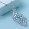 LUOTEEMI Collier Femme élégant chaîne Micro pavé brillant CZ cristal fleurs pendentif Collier pour les femmes fête bijoux amour cadeau ► Photo 3/6