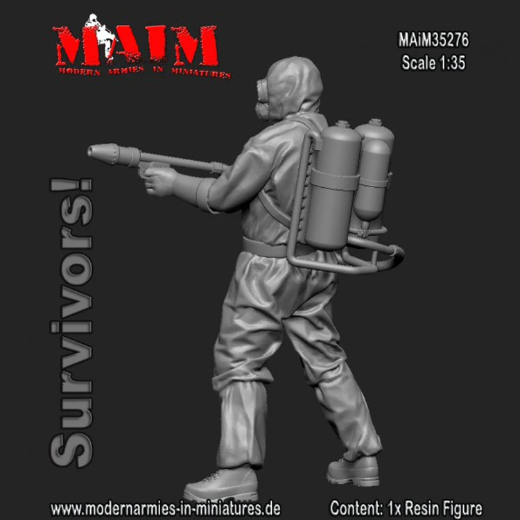 1/35 год защита от радиации + огнемет модель солдата из смолы GK несобранный и