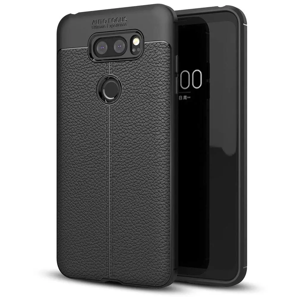 

for LG V30 Case LG V35 Leather Silicone Phone Case LG V40 V50 G7 G8 ThinQ Rugged Bumper Shockproof Soft Rubber Cover