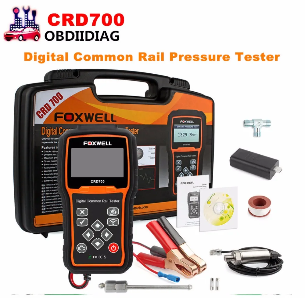 Foxwell CRD700 Digital Common Rail Pressure Tester Checks High Pressure