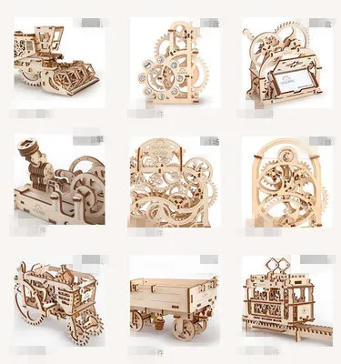 

DIY Creative Vehicle Wooden Mechanical Model Building Kits Assembly Puzzle 3D Educational Toys for Children Boys Girls Gift