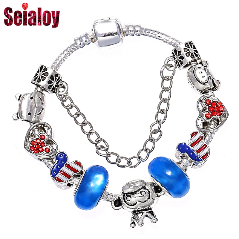 

SEIALOY Fashion Brands Charm Bracelets For Girls Boys Women Couple DIY Monkey Beads Friendship Bracelets Bangles Gift
