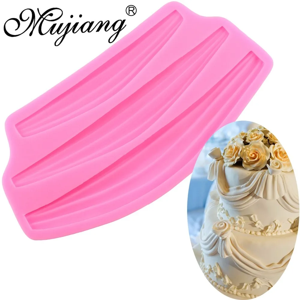 

Mujiang Classic Swag Cake Border Decoration Fondant Cake Molds Gum Paste Chocolate Mold Kitchen Baking Silicone Lace Moulds