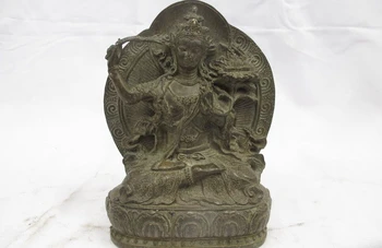 

Tibet Tantric Buddhism Manjushri Manjusri old bronze copper GuanYin Statue