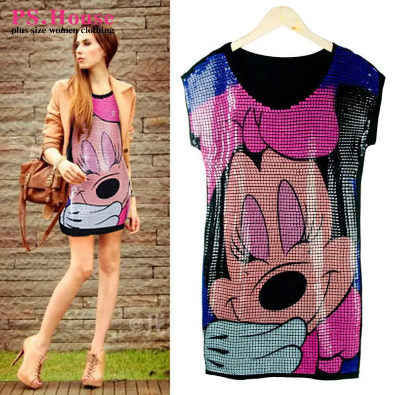 Buy Cheap Summer Dress Women 2017 New Style Plus Size 3XL 4XL Large Casual Sleeveless Girls Sequin Dress Mini Vestidos Black Red LS001