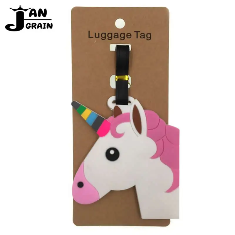 

Silica Gel Suitcase Animal Unicorn Luggage Tag Leisure ID Address Holder Baggage Boarding Tag Portable Label Travel Accessories