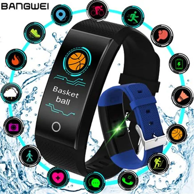 

BANGWEI2018 New Smart Watch Male Waterproof Sports Watch Heart Rate Monitoring LED Digital ClockWomen Watch Relogio Masculino