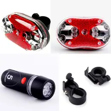 Cycling Bicycle 5 LEDs Front Head light 9LEDs Back Rear Flashlight Ultra Bright