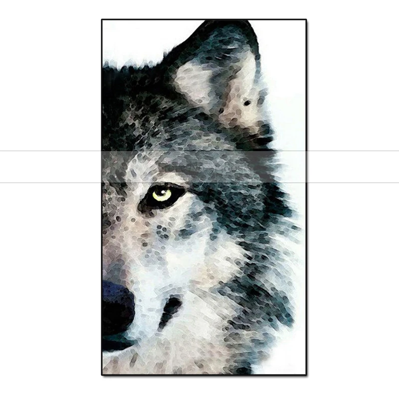 Artist High Quality 100 Hand painted Gray Wolf Oil Painting On Canvas Modern Abstract Wolf
