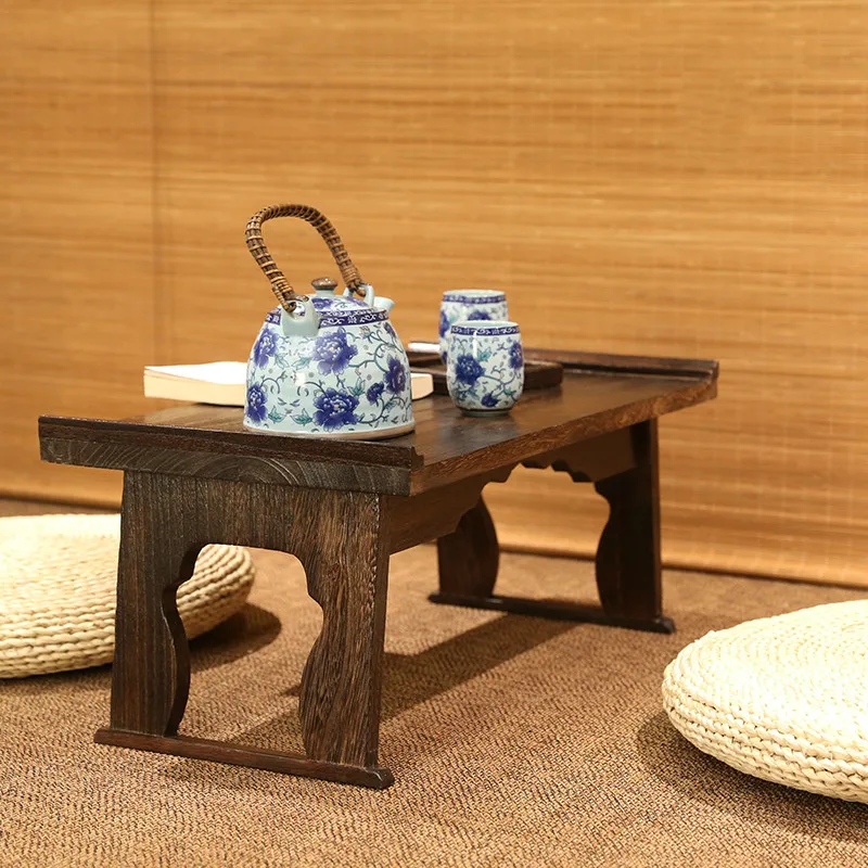 

15%Japanese style solid wood window coffee table dormitory foldable lazy bed with portable laptop table