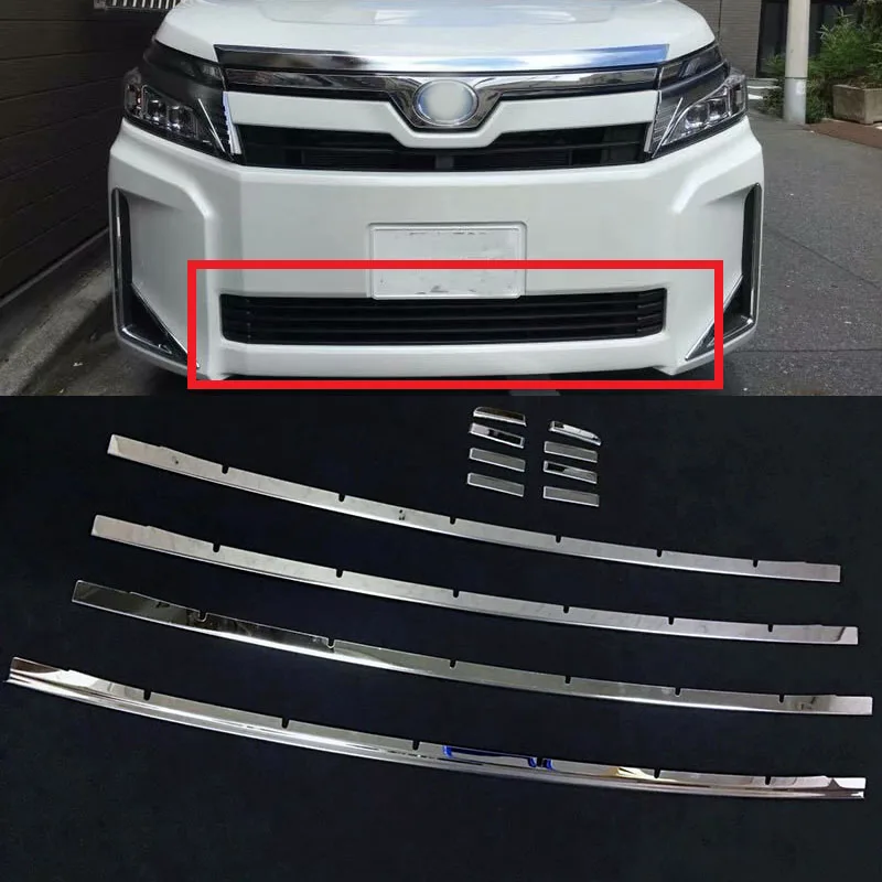 

For Toyota Voxy Noah R80 2017 2018 2019 Front Center Grill Bumper Cover Glossy Racing Grille Grills Trim Auto Accessories 12pcs