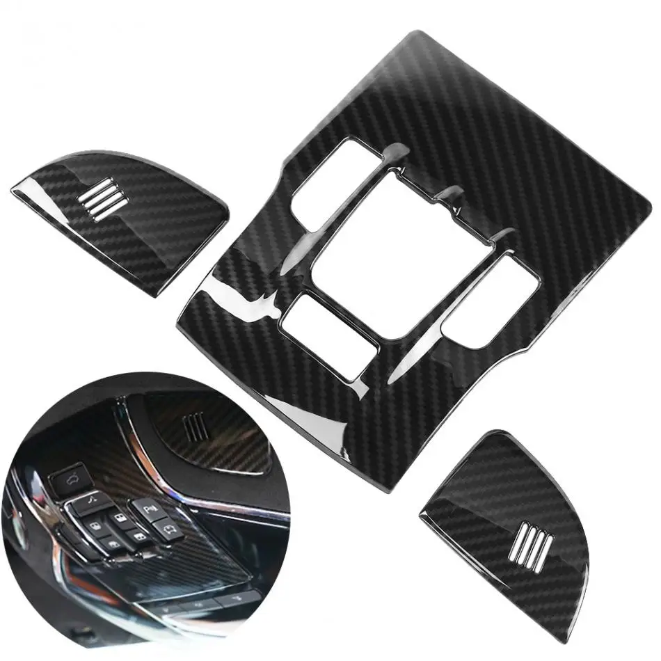 For Maserati Levante- 3Pcs Carbon Fiber Style Car Interior Front Reading Light Lamp Cover Trim Frame Stickers