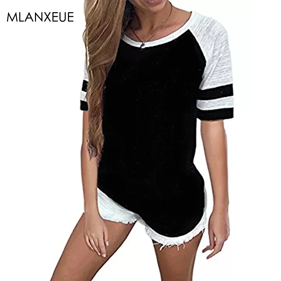 

Casual Summer T-Shirts Top Women O-Neck Fashion Loose Plus Size Tee Tops Ladies Harajuku Simple Oversized Sleeves Vogue Wild New