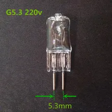 5 шт./лот галогенная g5.3 220v 100w 35 Вт 70 Вт 20 Вт галогенная лампа 220v g5.3 70 Вт с украшением в виде кристаллов светильник g5.3 220v 35w машина Рабочая лампа g5.3 220v 50 w