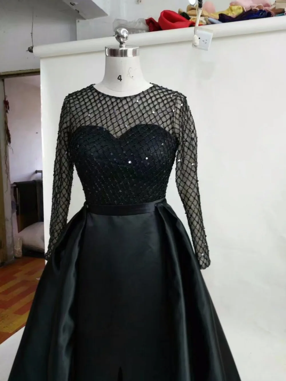 satin black christmas dress