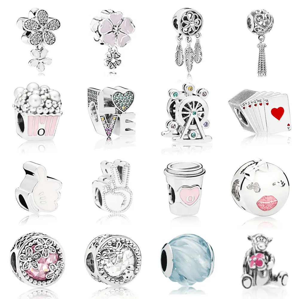 

ROBOL 925 Sterling Silver Original PAN Charm Beads DIY Bracele Advanced Factory 1:1 Original Product Of Fine Jewelry For Women