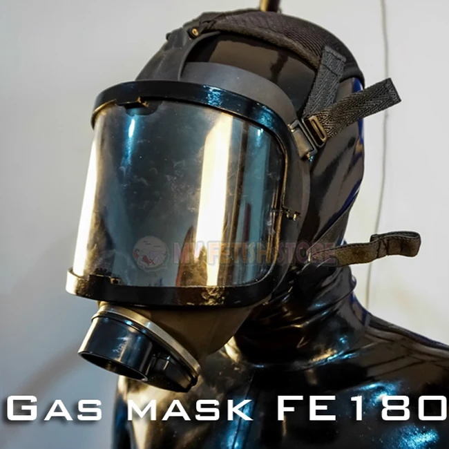 Special Product  (DM507)Top quality latex rubber half face conquer gas mask fetish hood accessory breathing control 