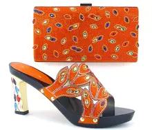 ORANGE Farbe Afrikanische Schuhe und Passende Taschen Italienisches Design African Schuhe und Taschen Matching Set Frauen Schuh und Tasche HOT11.11