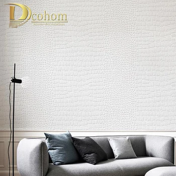 

Modern papel de parede Fashion Modern Design Embossed Wallpaper Roll For Wall Faux Crocodile Skin Leather Wall Paper White