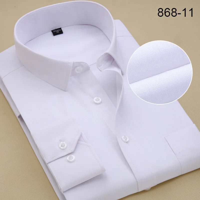 Мужская рубашка с длинным рукавом размера плюс, модная мужская деловая официальная одежда, рубашки для офиса 6XL 7XL 8XL, белая рубашка